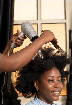 Hair styling session